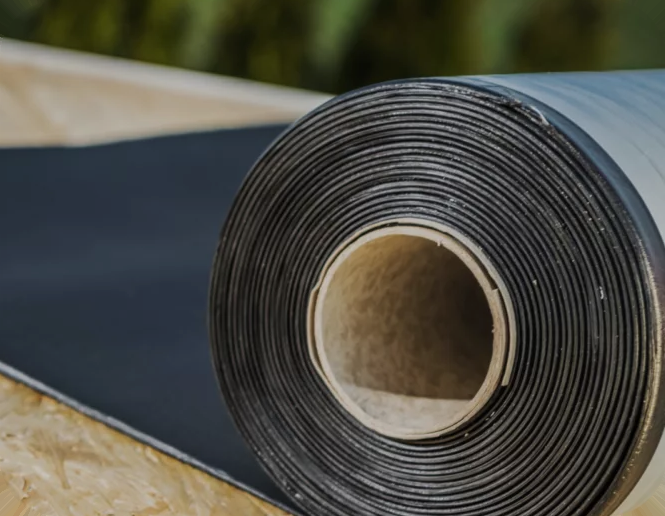 EPDM rubber membrane on commercial roof