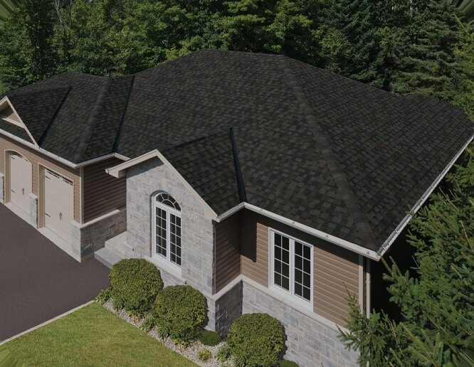 Architectural asphalt shingles on new construction
